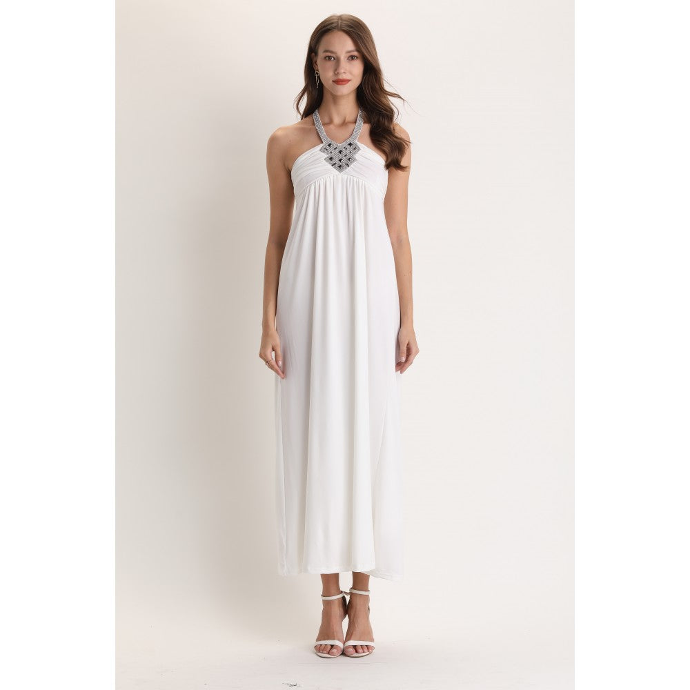 Athena Crystal Halter Dress